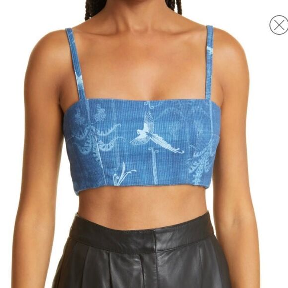 Isla & White Palmier Bleu Cropped Top | Size S - Picture 1 of 9